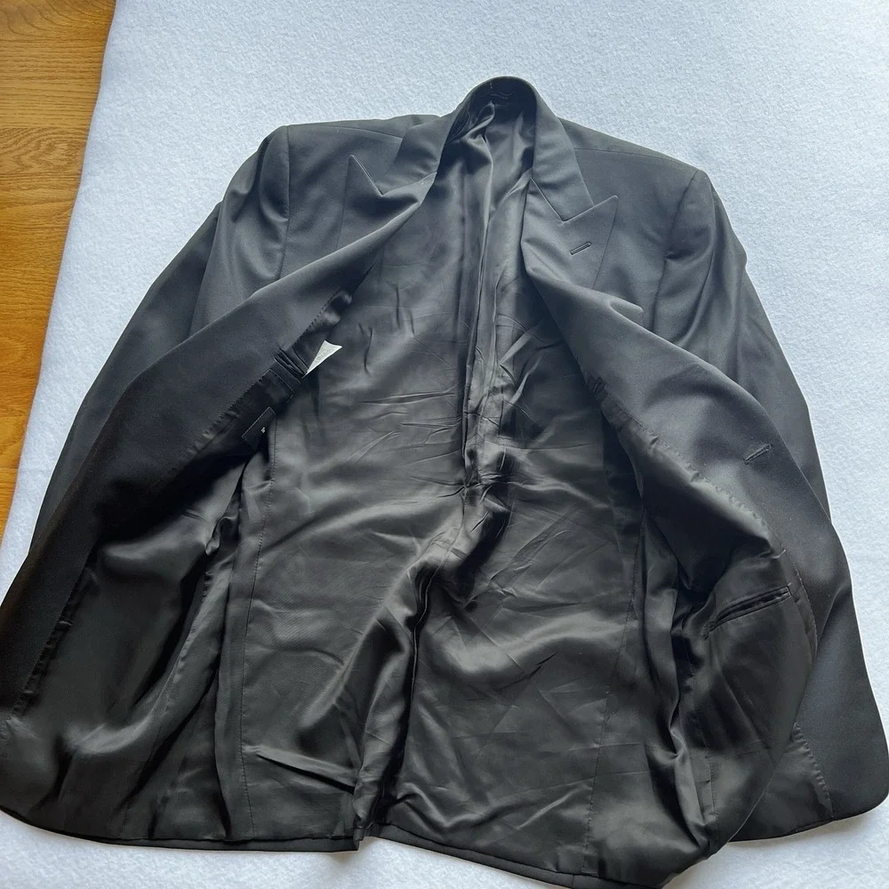 Ermenegildo Zegna Blazer 52‎ EU 44 US Black Roma Fit Italy Made Wool Sport Coat